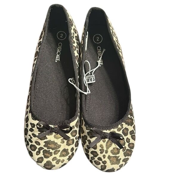 Cherokee Girls Animal Print Slip on Flats(Size 2) - Picture 1 of 8